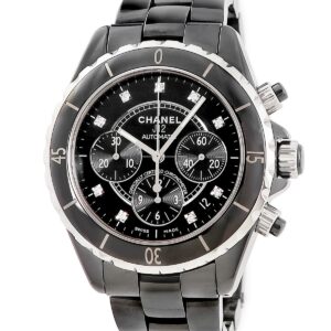 シャネル CHANEL J12 クロノグラフ H2419 純正ダイヤ ブラック セラミック スモールセコンド メンズ 腕時計自動巻き ブラック 【中古】
