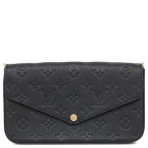 ルイヴィトン LOUIS VUITTON チェーンウォレット ポシェット フェリシー モノグラムアンプラント ブラック ゴールド金具 ショルダー M64064 RFID 【箱】 【中古】