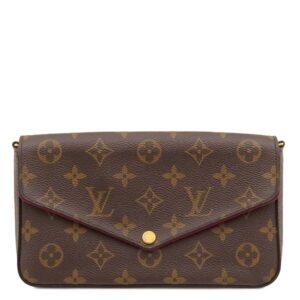 【★3％OFFクーポン】ルイヴィトン LOUIS VUITTON チェーンウォレット ポシェット フェリシー モノグラムキャンバス フーシャ ゴールド金具 チェーンショルダー M61276 CA1198 【中古】中古品