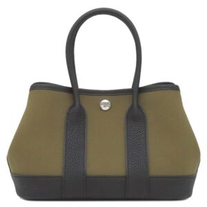 エルメス HERMES ハンドバッグ ネオ ガーデン23 トワルオフィシエ ネゴンダ オリーブ×ブラック シルバー金具 ガーデンパーティーミニ 2026年製 G 【箱】 【中古】未使用保管品