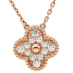 ヴァンクリーフアーペル Van Cleef & Arpels ネックレス ヴィンテージアルハンブラ ペンダント ローズゴールド Au750 PG 12粒 ダイヤ VCARP2R300 【中古】新品同様品