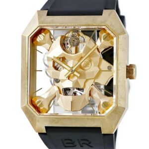 ベル&ロス BELL＆ROSS BR01 サイバー スカル ブロンズ BR01-CSK-BR/SRB スケルトン ガイコツ ドクロ 限定 メンズ 腕時計手巻き ゴールド 【中古】