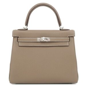 エルメス HERMES 2WAYバッグ ケリー25 内縫い トゴ エトゥープ シルバー金具 新品 未使用 グレージュ ショルダー K刻印(2025年製) 【箱】 【中古】