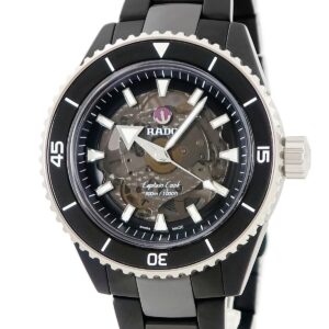 ラドー RADO キャプテンクック ハイテクセラミック R32127152 新品同様 ブラック 半透明 逆回転防止ベゼル メンズ 腕時計自動巻き ブラック 【中古】