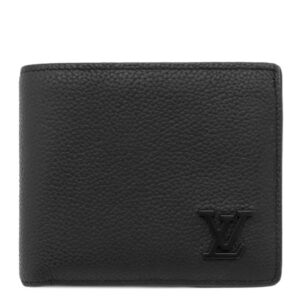 ルイヴィトン LOUIS VUITTON 二つ折り財布 ポルトフォイユ マルコ レザー LVアエログラム ノワール シルバー金具 黒 2つ折り M25944 RFID 【中古】中古品