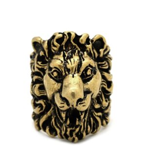 グッチ GUCCI リング 指輪 ライオンヘッド GP ゴールド #15 ヴィンテージ金具 エイジングゴールド アニマルモチーフ 14号 398601 【中古】新品同様品
