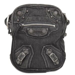 バレンシアガ BALENCIAGA ショルダーバッグ ル カゴール デニム ブラック シルバー金具 黒 デニム 719065 【中古】中古美品