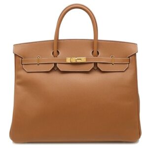エルメス HERMES ハンドバッグ バーキン40 クシュベル ゴールド ゴールド金具 茶 □E刻印 【保存袋】 【中古】