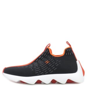 エルメス HERMES スニーカー エクレール ファブリック ブラック×オレンジ #41 黒 Hロゴ スリッポンスニーカー メッシュ H2210982Z 【保存袋】 【中古】未使用保管品