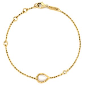 ブシュロン BOUCHERON ブレスレット セルパンボエム ブレスレット エクストラスモール パールホワイトXイエローゴールド 白 シェル 1Pダイヤ XS JBT00808 【中古】中古美品