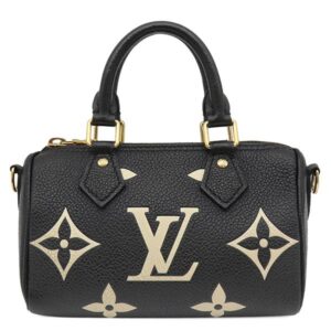 【★3％OFFクーポン】ルイヴィトン LOUIS VUITTON 2WAYバッグ ナノ スピーディ モノグラムアンプラント バイカラーモノグラムアンプラントレザー ブラック×ベージュ ゴールド金具 バイカラー M81456 RFID 【中古】中古美品