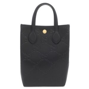 グッチ GUCCI 2WAYバッグ GG スーパーミニバッグ レザー ブラック ゴールド金具 黒 ハンドバッグ ショルダー 790133 【箱】 【中古】新品同様品