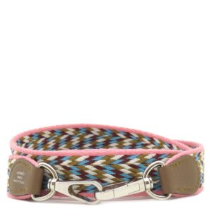 エルメス HERMES ショルダーストラップ バンドリエール サングル ジグザグ ヴォースイフト トワルコットン ローズエテ×ホワイト×ルージュヴィフ×ゴールド シルバー金具 【中古】