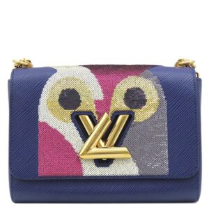 ルイヴィトン LOUIS VUITTON ショルダーバッグ ツイストMM エピレザー スパンコール ネイビーブルー ゴールド金具 青 紺 フクロウ スパンコール M41868 SR2176 【中古】