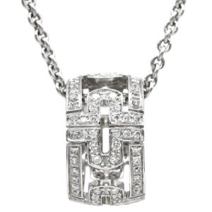 ブルガリ BVLGARI ネックレス オープンパレンテシ ダイヤ ホワイトゴールド ペンダント 18K 750WG フルパヴェ 342165 【保存袋】 【中古】中古美品