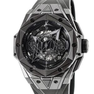 ウブロ HUBLOT ビッグバン ウニコ サンブルー II オールブラック 418.CX.1114.RX.MXM20 クロノグラフ 限定 メンズ 腕時計自動巻き ブラック 【中古】中古美品