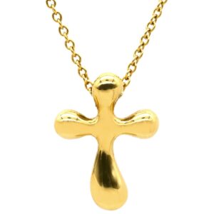 ティファニー Tiffany & Co ネックレス スモールクロス イエローゴールド T＆Co. エルサペレッティ 18K 750 YG 十字架 【中古】中古美品