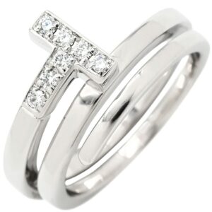 ティファニー Tiffany & Co リング 指輪 Tスクエア ラップ ホワイトゴールド ホワイトゴールド AU750 18K 7石 7P ダイヤモンド 11号 【中古】