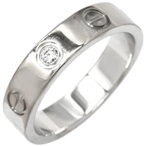 カルティエ Cartier リング 指輪 ミニラブリング 1Pダイヤ ホワイトゴールド #47(JP7) スモールモデル LOVE Ring 750 18K WG 18金 7号 B4050500 【箱】 【中古】