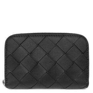 ボッテガヴェネタ BOTTEGA VENETA コインケース イントレチャート コインパース レザー ブラック シルバー金具 黒 小銭入れ コンパクト 【箱】 【中古】中古美品
