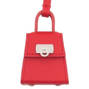フェラガモ FERRAGAMO バッグチャーム ガンチーニ バッグ チャーム カーフ フレイムレッド シルバー金具 新品 未使用 赤 カバンモチーフ 220637 770644 【箱】 【新品】