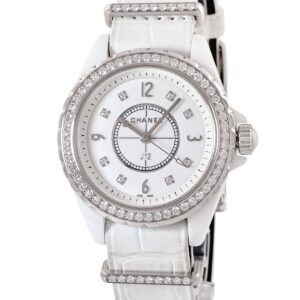 シャネル CHANEL J12 H4190 純正ダイヤ ホワイト セラミック ラウンド アラビア レディース 腕時計クオーツ ホワイト 【中古】中古美品