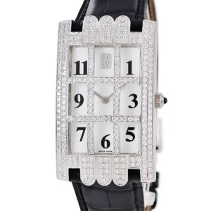ハリーウィンストン Harry Winston アヴェニュー AVEQHM00WW007 K18WG 純正ダイヤ ホワイト スクエア グリッド メンズ 腕時計クオーツ ホワイト 【中古】