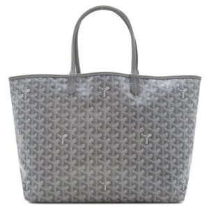 ゴヤール GOYARD トートバッグ サンルイ PM PVCコーティングキャンバス ゴヤールディンキャンバス シュヴロッシュカーフスキン グレー シルバー金具 リバーシブル ヘリンボーン STLOUIPMLTY51CL51P 【保存袋】 【中古】