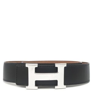 エルメス HERMES ベルト コンスタンスH #72 ボックスカーフ トゴ ブラック×ゴールド #72 シルバー金具 Hバックル リバーシブル □F 【中古】中古品