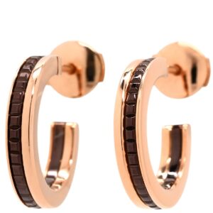 ブシュロン BOUCHERON ピアス キャトルクラシック フープピアス ブラウン×ピンクゴールド 750 PG K18 PVD JC001598 【ケース】 【中古】中古美品