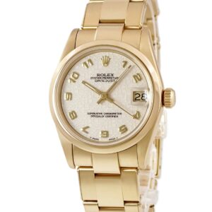 ロレックス ROLEX デイトジャスト 31 68248 W番 K18YG無垢 コンピューター アラビア オイスターブレス レディース 腕時計自動巻き ホワイト 【中古】中古美品