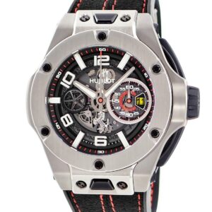 ウブロ HUBLOT ビッグバン ウニコ フェラーリ チタニウム 402.NX.0123.WR OH済 黒 クロノグラフ 限定 メンズ 腕時計自動巻き ブラック 【中古】中古美品