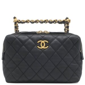 シャネル CHANEL ショルダーバッグ マトラッセ スモール ボーリングバッグ カーフ ブラック マットゴールド金具 黒 AS3230 ランダムシリアル 【保存袋】 【中古】新品同様品