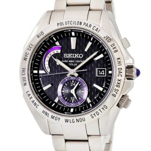 セイコー SEIKO ブライツ ソーラー電波 ワールドタイム SAGA117 8B54-0AL0 フルオートカレンダー 多機能 メンズ 腕時計クオーツ ブラック 【中古】