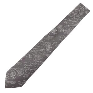 ベルルッティ BERLUTI ネクタイ クラシック スクリットパターン タイ 7.5cm シルク マルベリーシルク ミステリアスグレー カリグラフィ 総柄 刺繍 218301 【中古】