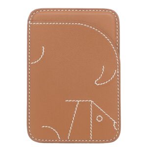 エルメス HERMES カードケース ドッグ マグセーフ スイフト ゴールド 茶 iPhone マグネット MagSafe W 【中古】未使用保管品