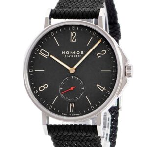 ノモス NOMOS アホイ アトランティック デイト AH1Z1AT2 スモールセコンド アラビア バー シースルーバック メンズ 腕時計自動巻き ネイビー 【中古】中古美品