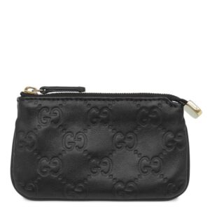 グッチ GUCCI コインケース グッチシマ レザー ブラック ゴールド金具 黒 キーケース 小銭入れ 233183 【中古】中古美品