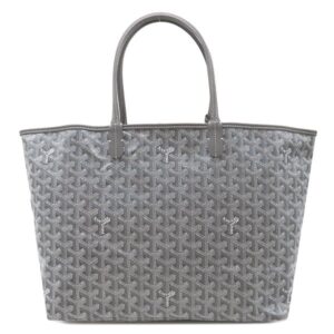 ゴヤール GOYARD トートバッグ サンルイPM PVCコーティングキャンバス ゴヤールディンキャンバス シュヴロッシュカーフスキン グレー リバーシブル ヘリンボーン STLOUIPMLTY07CL07P 【保存袋】 【中古】未使用保管品