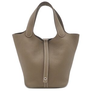 エルメス HERMES ハンドバッグ ピコタンロック 18 PM トリヨンクレマンス エトゥープ シルバー金具 グレージュ Y 【中古】新品同様品