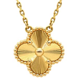 ヴァンクリーフアーペル Van Cleef & Arpels ネックレス ヴィンテージ アルハンブラ ペンダント イエローゴールド Au750 18K ギヨシェ VCARP4KL00 【中古】中古美品
