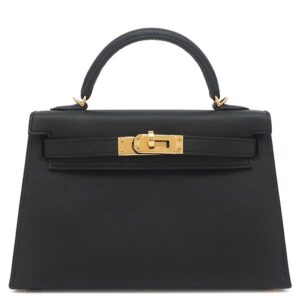 エルメス HERMES 2WAYバッグ ミニケリードゥ 外縫い ヴォーエプソン ブラック ゴールド金具 ショルダー 2024年製 W 【箱】 【中古】