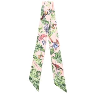 エルメス HERMES スカーフ ツイリー シルク ローズナークル×グリーン×グレー 新品 未使用 【Equateur/赤道直下】 【箱】 【中古】