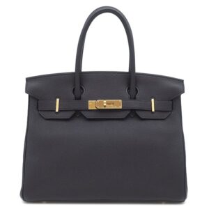エルメス HERMES ハンドバッグ バーキン30 トゴ キャバン ゴールド金具 濃紺 B 【箱】 【中古】