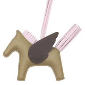 エルメス HERMES バッグチャーム ロデオPM ペガサス アニョーミロ ベージュマルファ×モーヴペール×モカ ピンク 茶 B 【箱】 【中古】未使用保管品