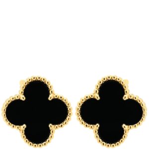 ヴァンクリーフアーペル Van Cleef & Arpels ピアス ヴィンテージ アルハンブラ ブラック×イエローゴールド 黒 Au750 YG 18K オニキス VCARA44200 【中古】