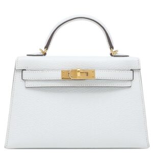 エルメス HERMES 2WAYバッグ ミニケリードゥ 外縫い シェブルミゾル ブループリュム シルバー金具 水色 ショルダー U 【保存袋】 【中古】