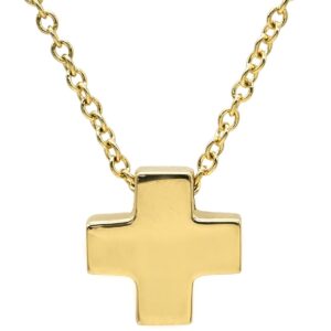 ティファニー Tiffany & Co ネックレス ローマンクロス ペンダント イエローゴールド T＆Co. 十字架 CROSS 750YG 18金 【中古】新品同様品