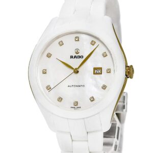 ラドー RADO ハイパークローム R32257902 未使用 純正ダイヤ シェル デイト 限定 レディース 腕時計自動巻き ホワイト 【中古】