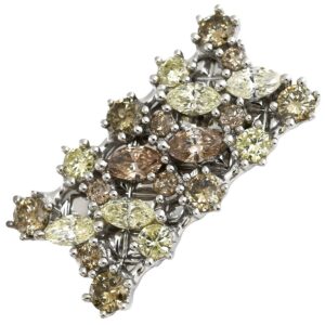 ペンダントトップ ブラウン イエロー ダイヤ ホワイトゴールド ネックレストップ 【中古】